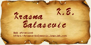 Krasna Balašević vizit kartica